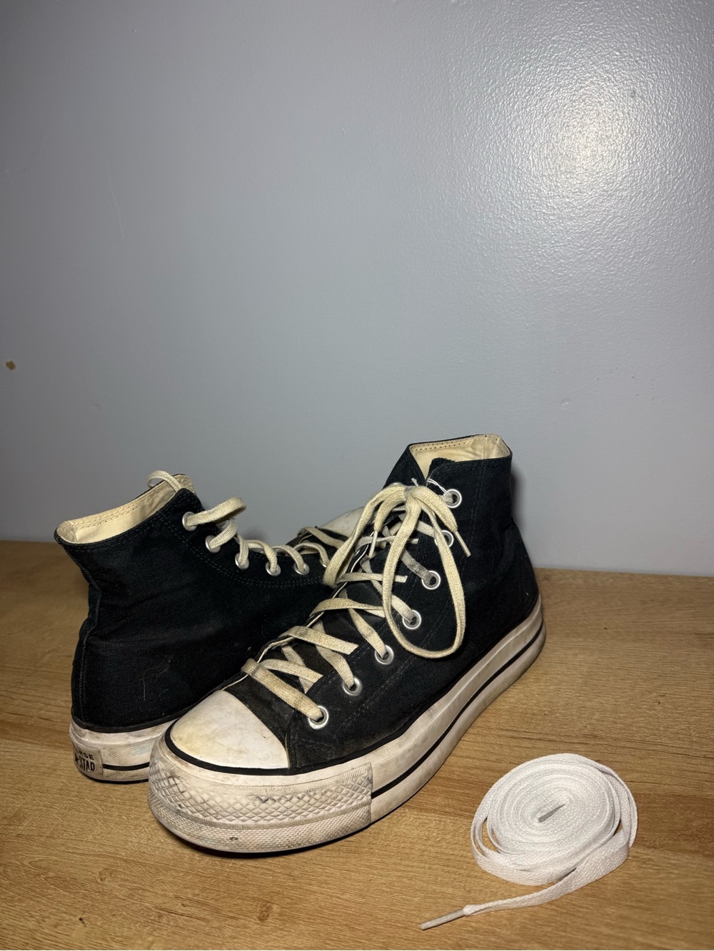 Black High-Top Canvas Sneakers